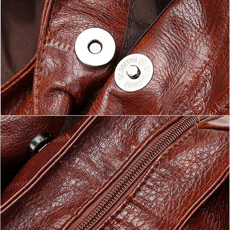 Vintage PU Leather Soft Leather All-match Tote Bag Simple One-shoulder Handbag Multi-layer Casual Lady Messenger Bag