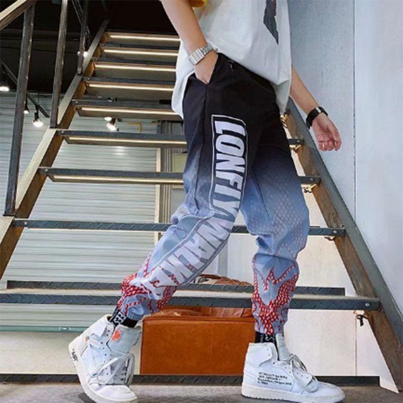 Gradient Color Pants Men's Autumn and Winter Sports and Leisure Loose Beam Harem Nine-point Pants