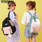 Canvas Backpacks Candy Color Waterproof School Bags Girls Laptop Backpacks Patchwork Backpack