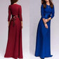 Women Long Sleeve Formal Casual Empire Waist Evening Party Maxi A-Line Dress