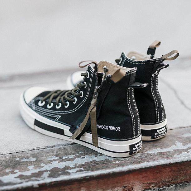 High-top ins canvas shoes men's black men's shoes British trend cloth shoes boys casual sneakers