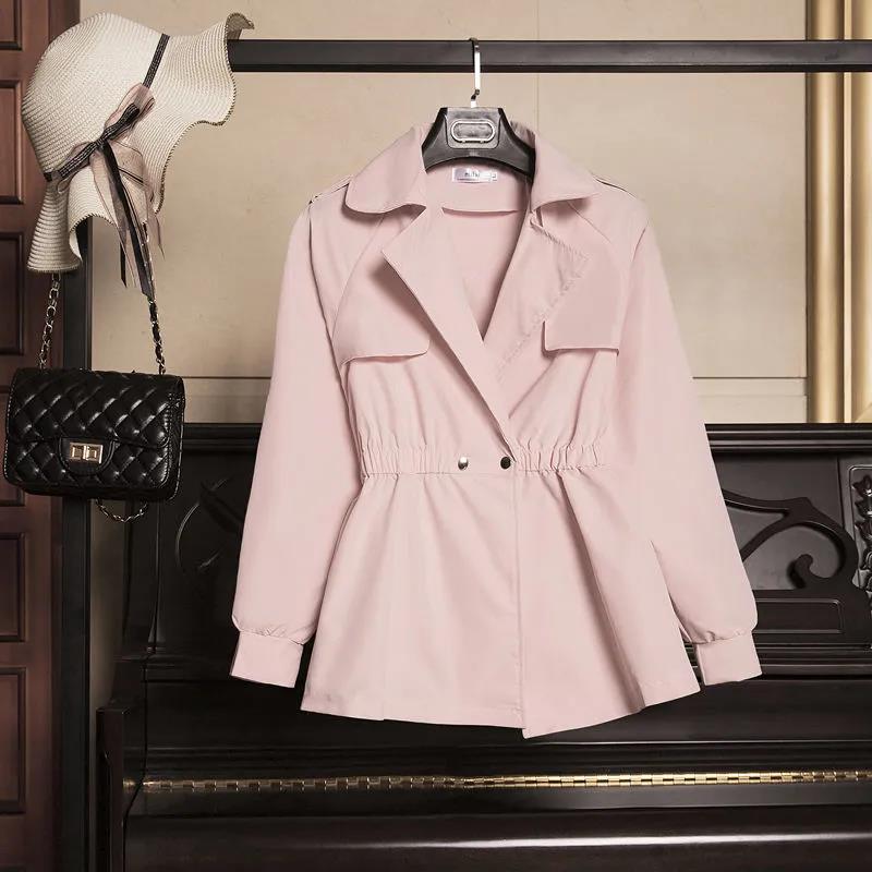 Short Windbreaker Women's Autumn and Winter Small Size Lantern Sleeve Skirt Waist Was Thin Korean Jacket