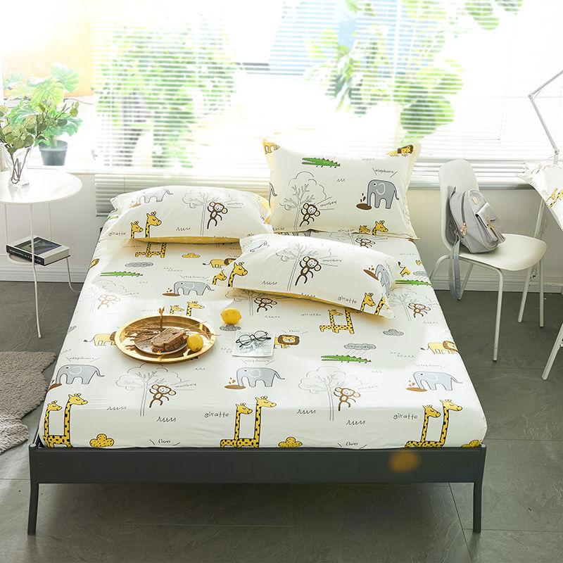 Non-slip Thick Protective Cover Mattress Cover Three-piece Cotton Skin-friendly Bedspread Bed Sheet Pillowcase
