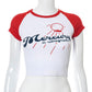 Summer Women's T-shirt Fresh and Sweet Round Neck Pullover Print Crop Top Mercury Raglan Graphic Y2K Tee