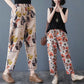 Summer Cotton Retro Print Ethnic Casual Pants Cropped Pants Plus Size All-match Harem Pants Thin Women's Pants