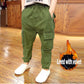 Boys Winter Velvet Pants Casual Trousers Kids Children Fashion Long Pants Baby Elastic Waist Pants