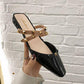Office Ladies Summer Autumn Large Size Non-slip Baotou Slippers Women's Spring Solid Color Low Heel Rhinestones Single Shoes