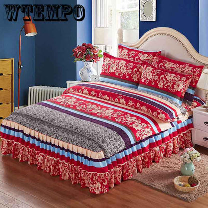 Printed Quilt Cover Bedroom Bedding Homeware Set Bed Four-piece Comfort Cotton Bed Sheet