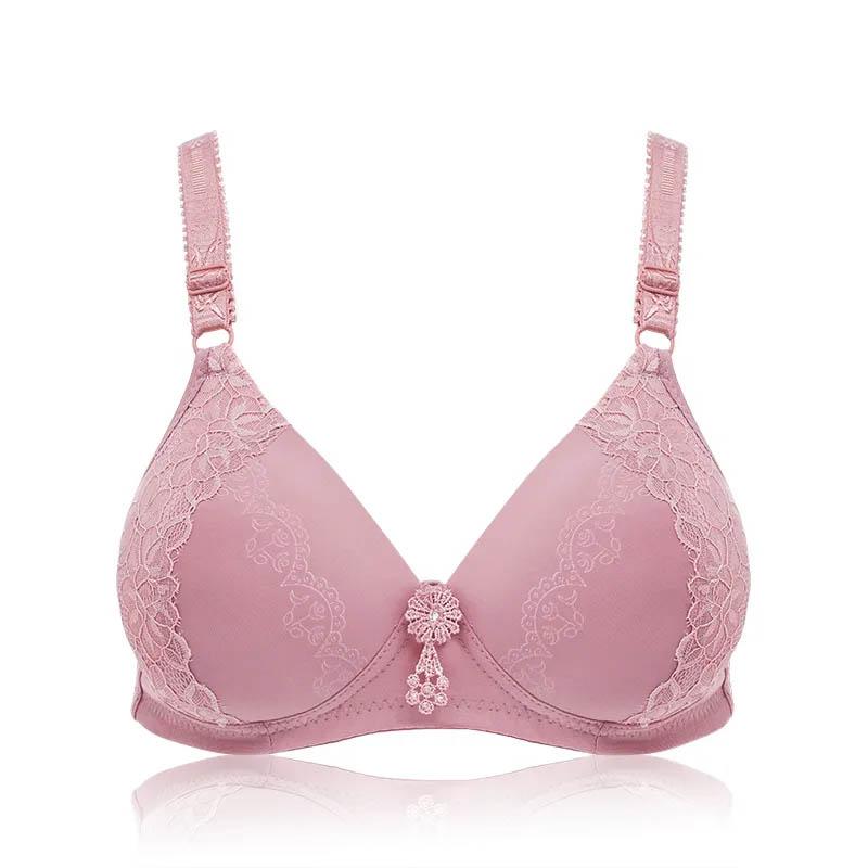 Large Size Thin Breathable No Steel Ring Bra Gathering Comfortable Simple Lace Design Fashion Sexy Ladies Bra