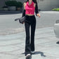 High Waist Jeans Female Spring Autumn Retro Chic Slim Elastic Pants Straight Pants