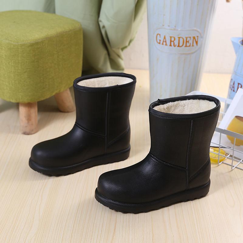 Snow Boots Women's Non-slip Warmth and Waterproof Rain Boots EVA Kitchen Plus Velvet Cotton Shoes Student Boots