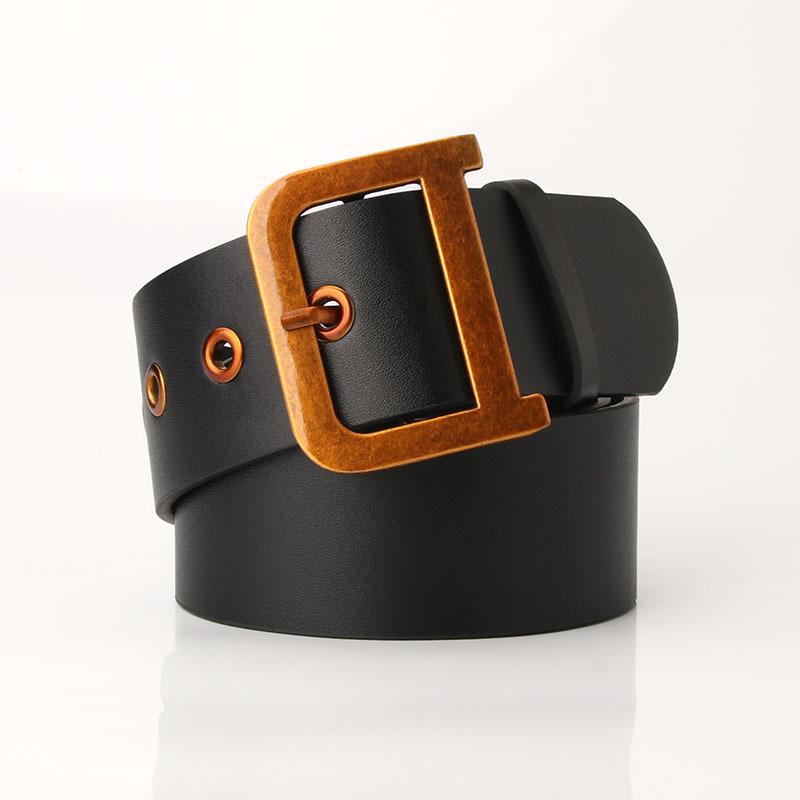Ladies belt fashion D word buckle fashion wild dress wide belt decorative belt