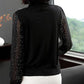 Women Spring Autumn Style Chiffon Blouses TShirts Lady Casual Long Sleeve V-Neck Polka Dot Printed Tops Pullover
