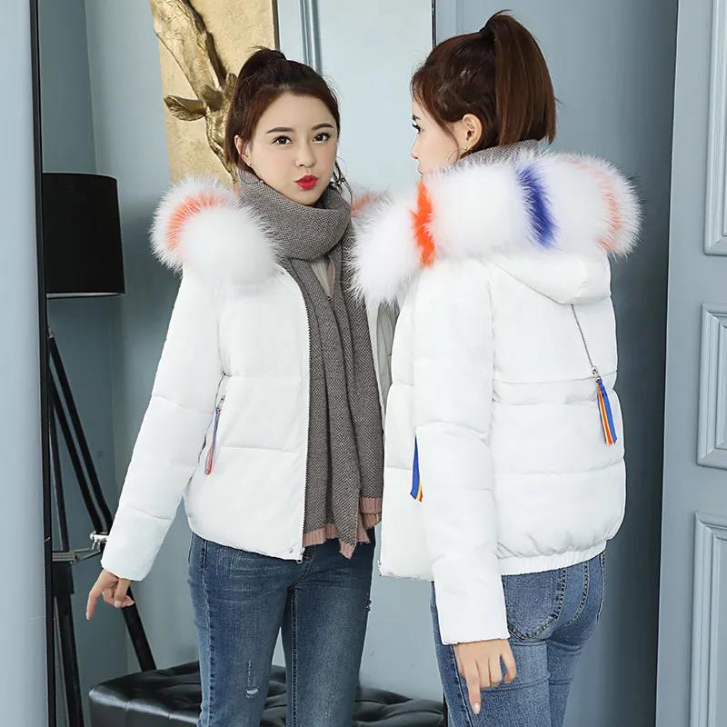 Winter Down Jacket Big Fur Collar Korean Loose Padded Jacket Jacket Short Warm Hooded Down Jacket