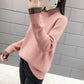 Autumn Winter knit Sweater Women Loose Pullover Sweater Korean Fake Two-piece Sweater Top for Student Office Ladies