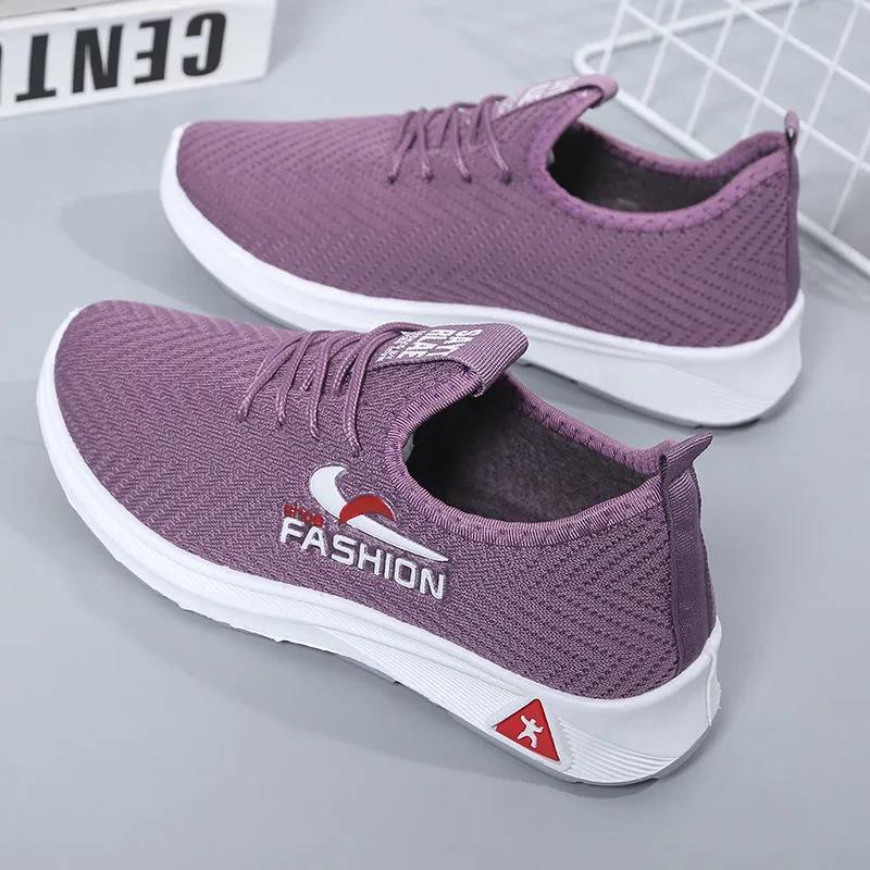 Autumn and Winter Cloth Shoes Women's Walking Shoes Soft Bottom Non-slip Mother Sports Shoes
