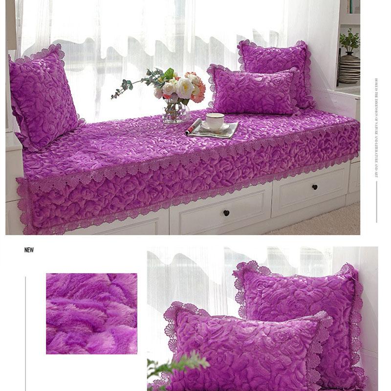 Thick Plush Bay Window Mat Modern Minimalist Non-slip Bedroom Tatami Balcony Mat Window Bench Mat
