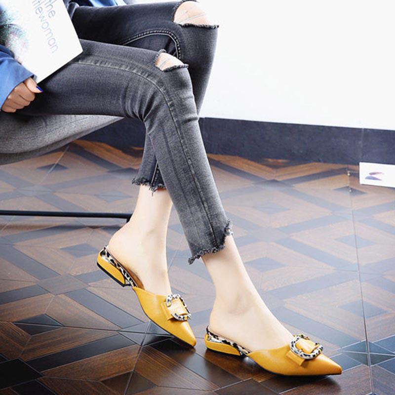 35-39 Summer Women All-match Shiny Slippers Outdoor Diamond High Heels Bohemian Beach Wear-resistant Non-slip Office Lady Pointed Sandals