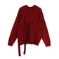 All-match Loose Autumn  Winter Twist Sweater Knit Sweater Casual Female Students Long-sleeved Design Sense Split