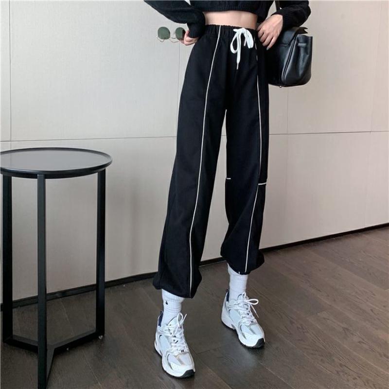 Sports Pants Female Students Spring and Summer Loose Straight Leg Harem Pants Wearing Thin Casual Pants