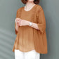 Summer Women's Loose Chiffon Short Sleeve Large Size Round Neck All-match Top