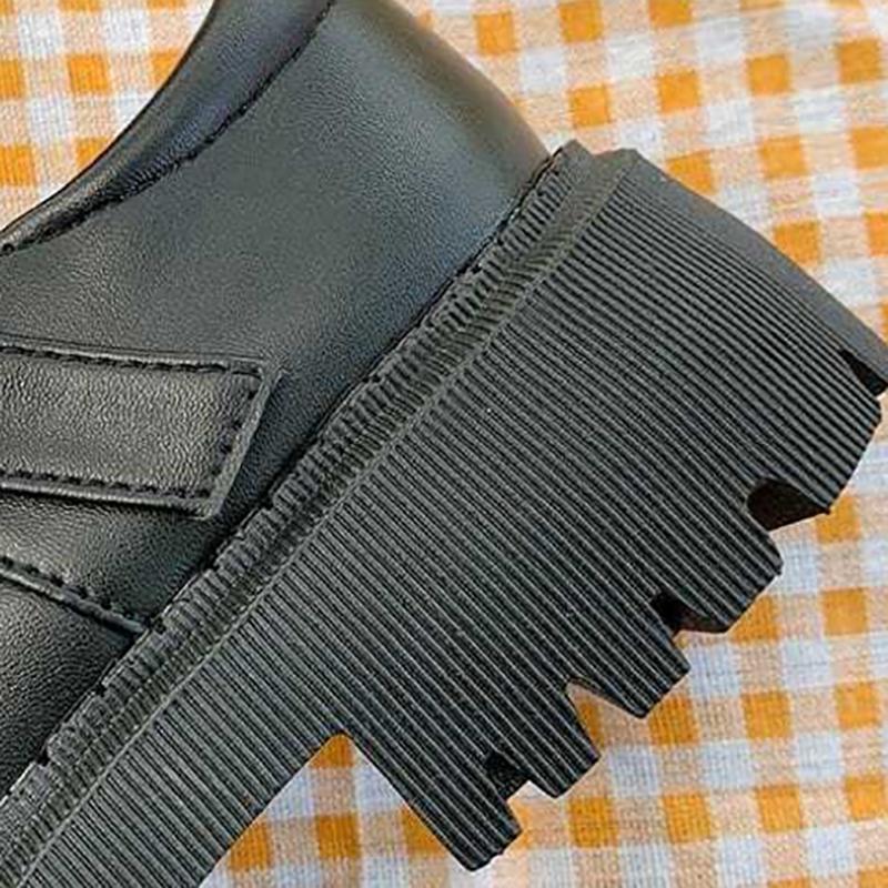 Korean Style All-match Retro British Style Leather Shoes Japanese Women's Small Leather Shoes Thick-soled Round-toe Thin Women's Shoes