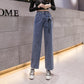 High-waisted Wide-leg Jeans Women's Loose Korean Style Students Slim  Thin All-match Straight Mopping Pants