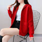 Ink Fleece Jacket Women Autumn and Winter Clothes Zipper Sweater Women Knitted Cardigan Women Loose Top