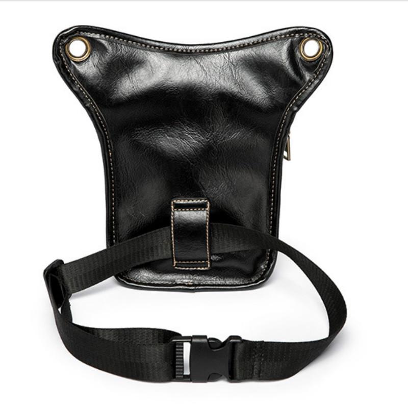 Waist Bag Men Pu Leather Waterproof Multi-layer Zipper Messenger Bag Outdoor Sports Shoulder Bag