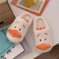 Cute Duckling Cotton Slippers To Keep Warm Autumn and Winter Flat Shoes Indoor Non-slip Cotton Shoes Soft Shoes