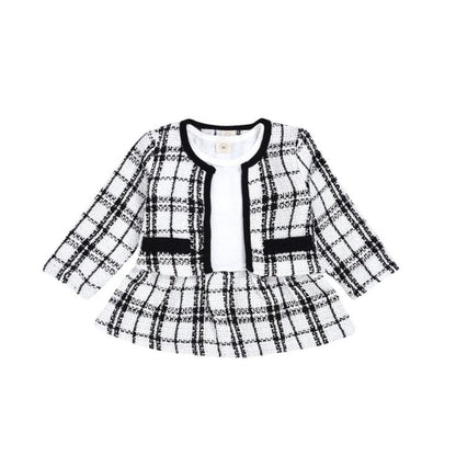 Spring and Autumn  Girl's Clothing Infant Clothing Girl's Plaid Cotton Long Sleeve Children's Clothing