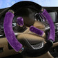 Universal Car Steering Wheel Cover Set 37-38cm Diameter Soft Plush Rhinestone Interior Trim Family Car SUV Pickup Accessories