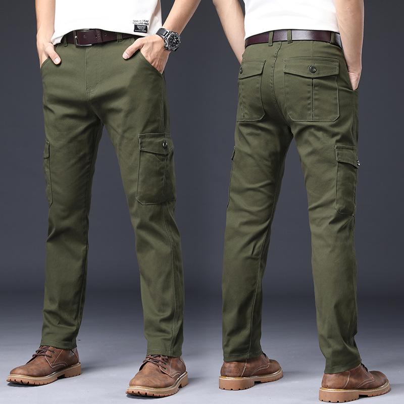 Men's Cargo Pants Elastic Straight Fit Loose Comfort 6 Pocket Youth Kargo Jogger
