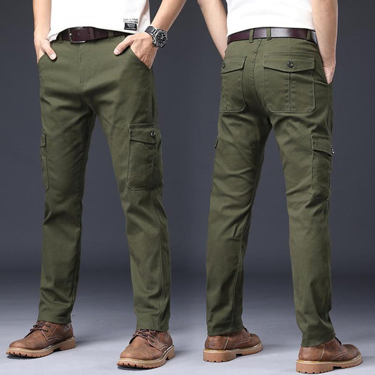 Men's Cargo Pants Elastic Straight Fit Loose Comfort 6 Pocket Youth Kargo Jogger