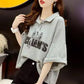 Fried Street Short Top Summer POLO Collar Large Size Loose Short Sleeve T-Shirt Ladies
