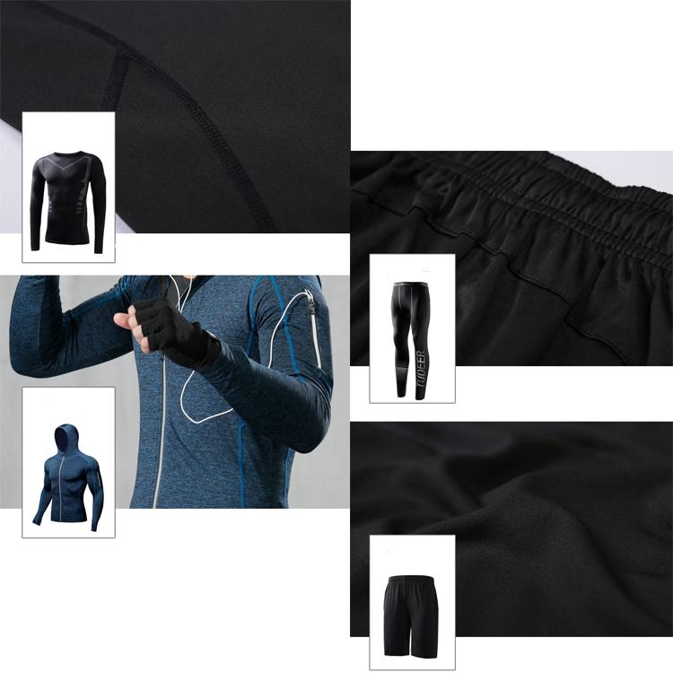 5Pcs Men's Gym Sportswear Running Track Suits Male Outdoors Suit Men Outdoor Jogging Sportswear