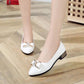Shiny Leather Shoes Flat Shoes Women's Single Shoes Work Shoes Pointed Toe Low-heeled Comfortable Women's Leather Shoes Lightweight