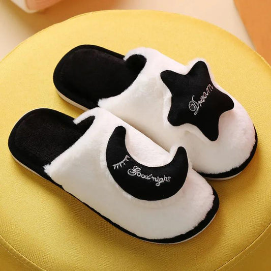 Men and Women's Cotton Slippers Autumn and Winter Couples Indoor Non-slip Thick Bottom Warm Slippers