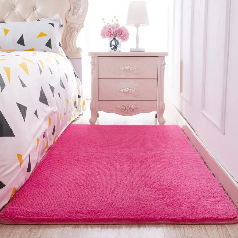 Plush Carpet Living Room Bedroom Room Female Growth Square Floor Mat