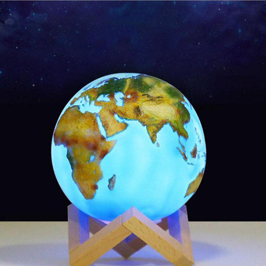3D Painted Earth Table Lamp Living Room Bedroom Study Desk Lamp Birthday Gift Bedside Lamp