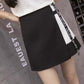 Pofulove Women Anti-light Irregular Contrast Color Skirt High Waist Slim Sexy Package Hip Skirts