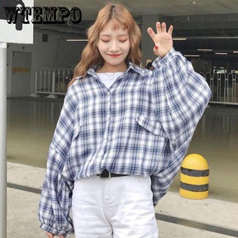 Plus Size Blouse Shirt Fashion Women Tops and Blouses  Long Sleeve Female Shirt Striped Plaid