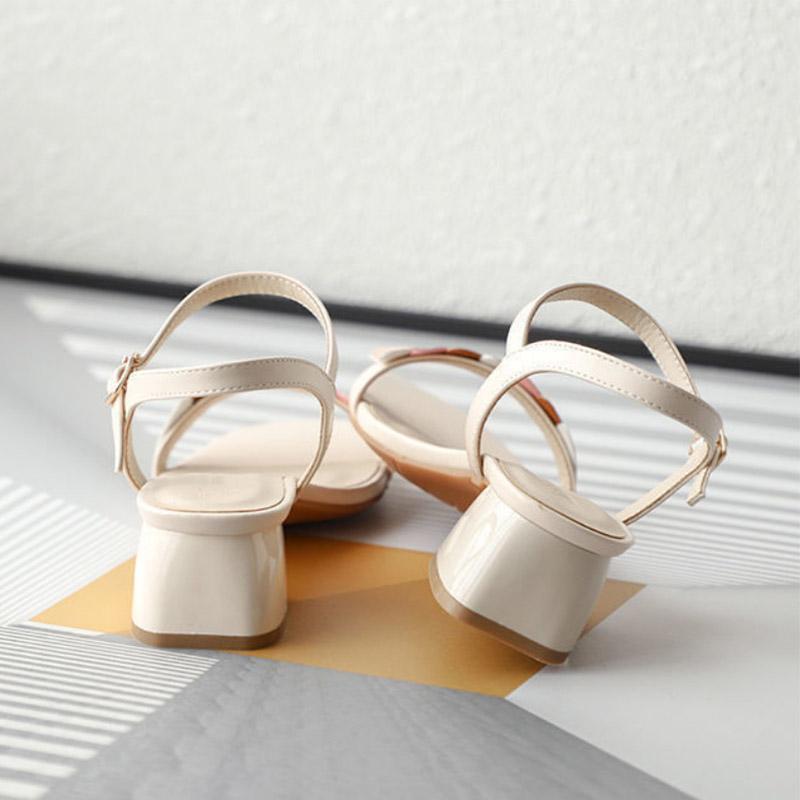 Mid-heel All-match Fairy Style Thick Heel Peach Heart with Fashion Women's Cool Shoes