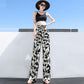 Large Size High Waist Wide Leg Pants for Girls Summer Loose and Thin Straight All-match Sports and Leisure Mopping Pants