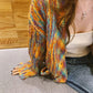 Spring and Autumn Rainbow Color Sweater Cardigan European and American Style Top Loose Casual Knitted Young Women's Jacket