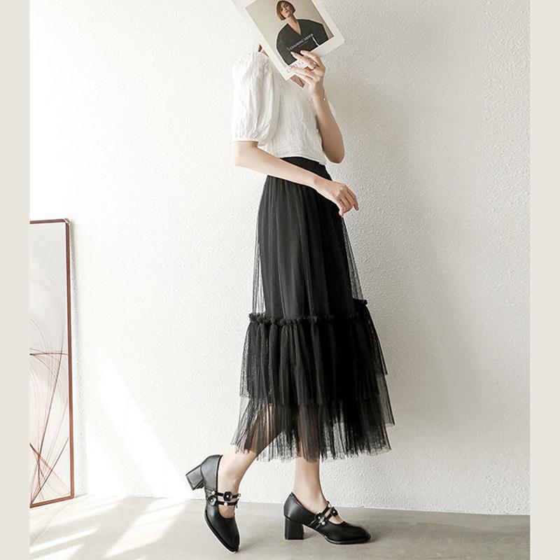 French Girl Single Shoes Small High Heels Thick Heels Retro  Gentle Mid-heel All-match