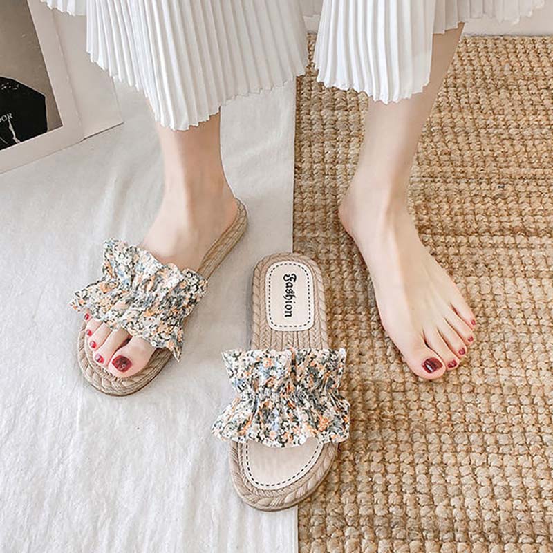 Flower Fairy Sandals and Slippers for Women's Outer Wear Summer Fashion All-match Beach Shoes