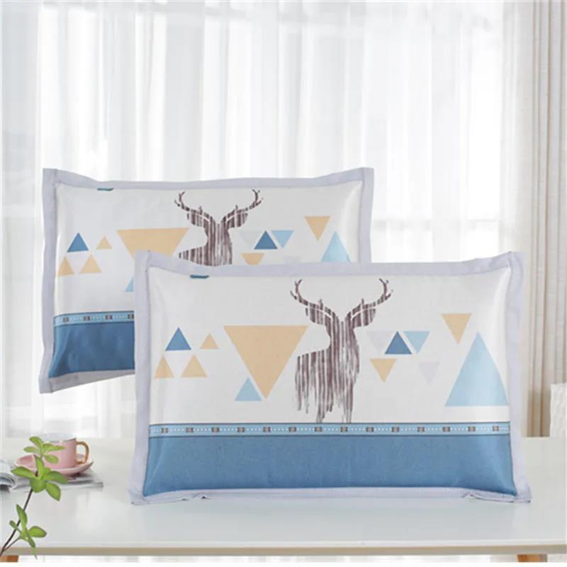 Summer Cool Ice Silk Pillowcase Single Pillowcase Washable Printing Pillow Dust Cover