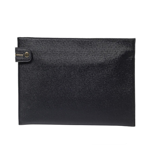 Business Briefcase Men PU Leather Zipper Buckle Waterproof A4 Paper Ipad Bags Handbag Clutch Bag