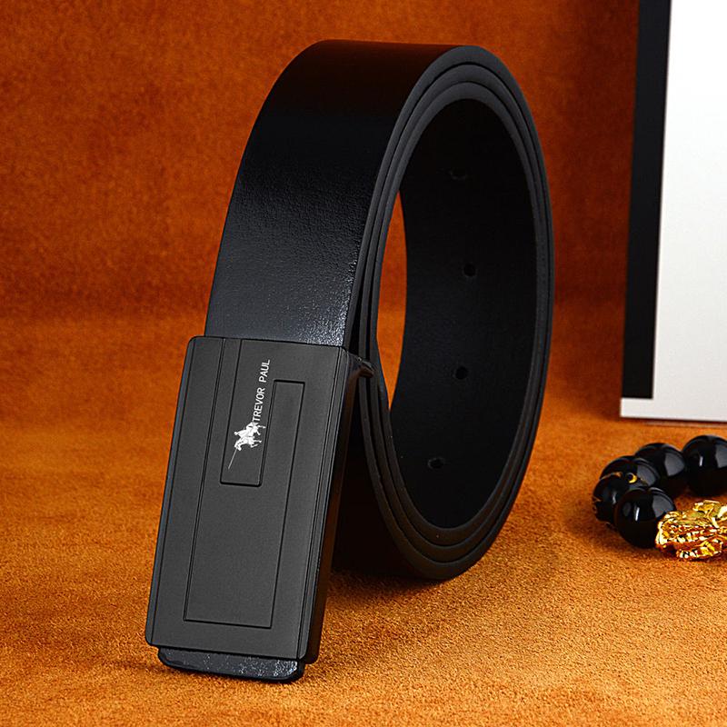 Fashion Automatic Buckle Black PU Leather Belt Men's Belts  Leather Belts for Men